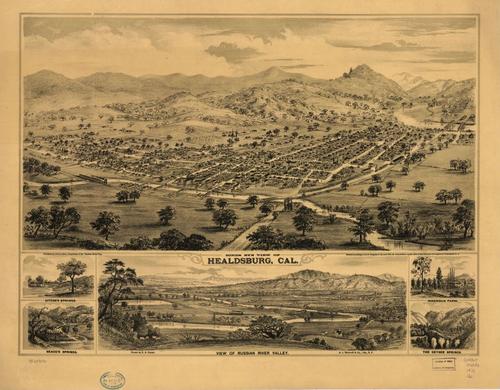 E65 - Birds eye view of Healdsburg Cal