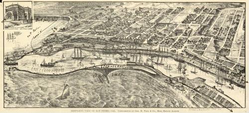 E65 - Birds-eye view of San Pedro Cal