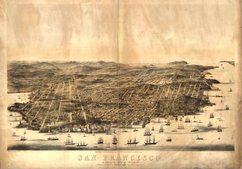 E65 - San Francisco Birds Eye View - CB Gifford - 1864