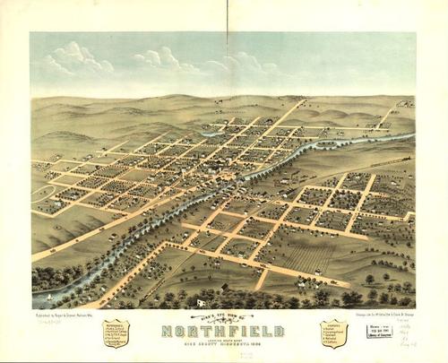 E66 - Birds Eye View of Northfield Rice County Minnesota -1869