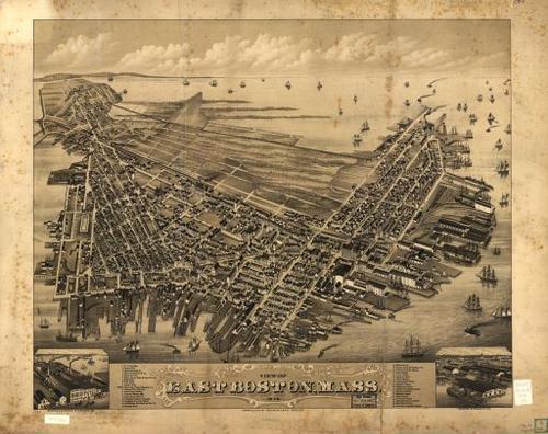 E70 - View of East Boston Massachusetts by OH Bailey and Co in 1879
