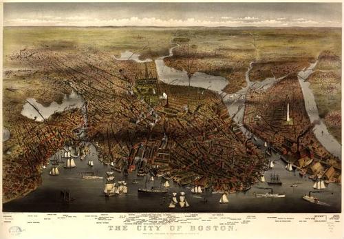 E70 - The City of Boston by Currier and Ives in 1873