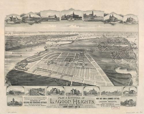 E70 - Plat and Environs of Lagoon Heights Cottage City Massachusetts - 1880