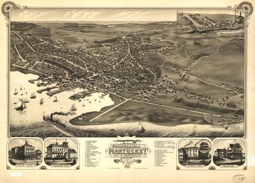 E70 - Birds Eye View of the Town of Nantucket in the State of Massachusetts - 1881