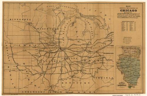 E72 - Map Showing the Position of Chicago - Edward Mendel - 1850