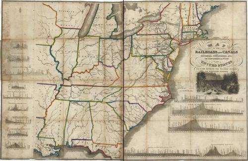 E72 - Map of the Railroads and Canals Finished Unfinished and in Contemplation in the US - William Norris - 1834 