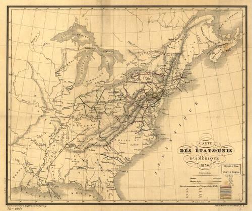 E72 - Carte des Etats-unis D Amerique - L Bouffard - 1836