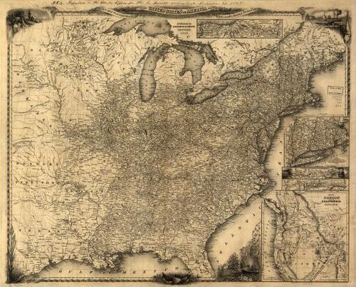 E72 - Map of Oregon Northern California - Sherman and Smith - 1846