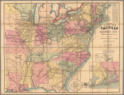 E73 - Lloyds American Railroad Map Showing The Whole Seat of War - 1861