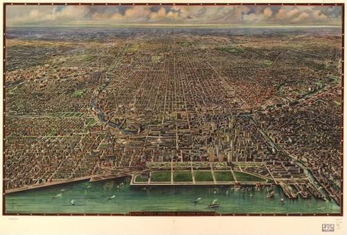 E74 - Chicago Central Business Section Raster Image - Arno B Reincke - 1916