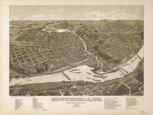 E78 - Chippewa-Falls Wisconsin County Seat of Chippewa-County - Beck and Pauli - 1886