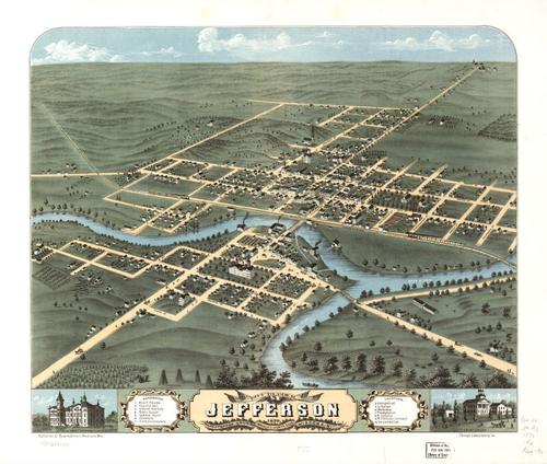 E78 - Birds Eye View of Jefferson Jefferson County Wisconsin - A Ruger - 1870