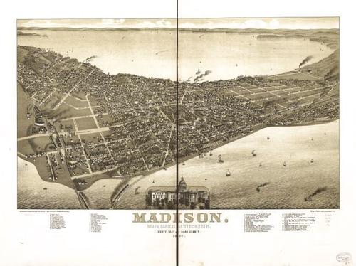 E78 - Madison State Capital of Wisconsin County Seat of Dane County - Beck and Pauli - 1885