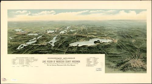 E78 - Oconomowoc Waukesha and the Lake Region of Waukesha County Wisconsin - Marr and Richards Engraving Co - 1890