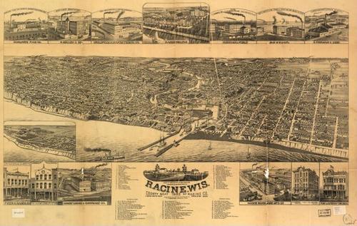 E78 - Racine Wisconsin County Seat of Racine Co - JJ Stoner - 1883