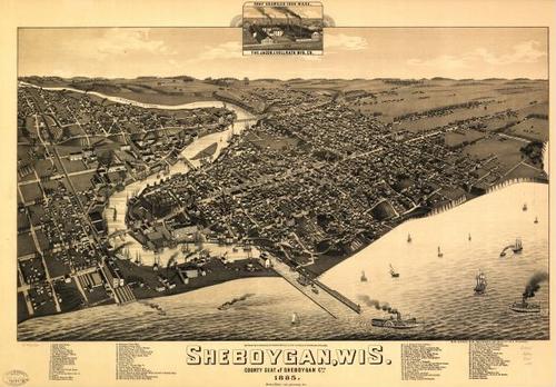 E78 - Sheboygan Wisconsin County Seat of Sheboygan City - Henry Wellge - 1885