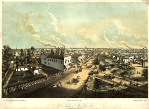 E78 - Oshkosh Wisconsin From HL Cottrills Block - Louis Kurz - 1850