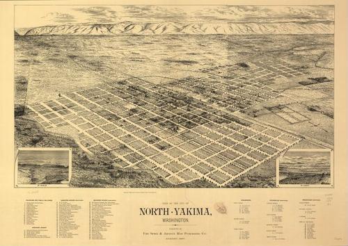 E79 - View of the City of North Yakima Washington - Spike and Arnold Map Publishing Co - 1889