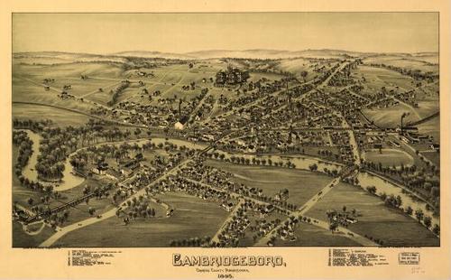 E80 - Map Cambridgeboro Crawford County Pennsylvania - 1895