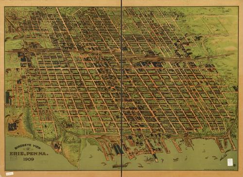 E80 - Birds-eye view of Erie Penna - 1909