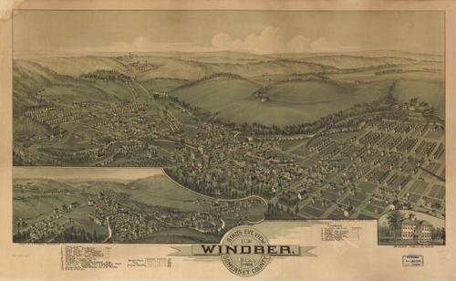 E80 - Birds Eye View of Windber PA Somerset County - 1900