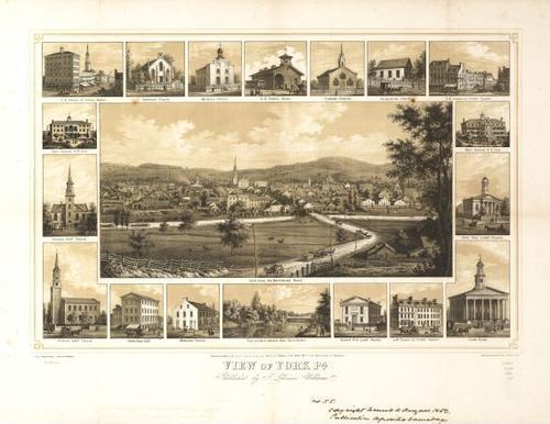 E80 - View of York Pennsylvania - 1852