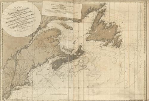 E89 - The Coast of Nova Scotia New England Ne York Jersey The Gulph and River of St Lawrence The Islands of Newfoundland Cape Brton St John Antecofty Sable and Soundings Map