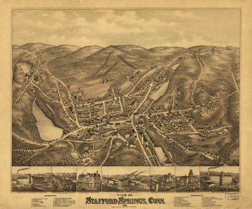 E92 - View of Stafford Springs Connecticut  - 1878