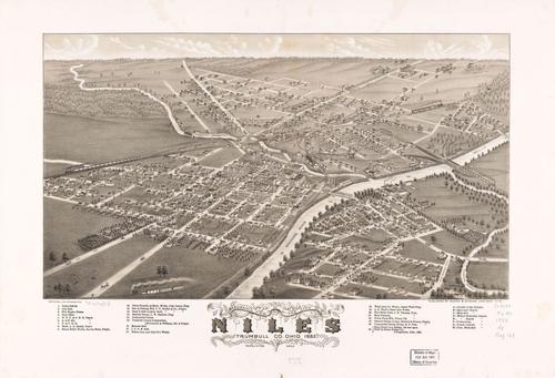 E93 - Panoramic view of the city of Niles Trumbull Co Ohio - 1882