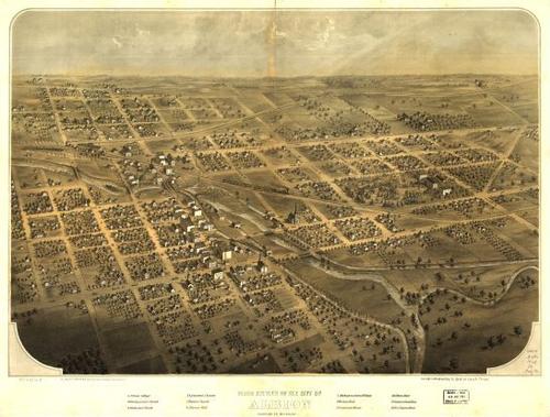 E94 - Birds eye view of the city of Albion Calhoun Co Michigan