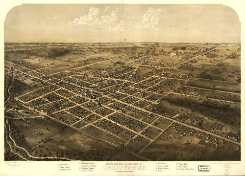 E94 - Birds eye view of the city of Coldwater Branch Co Michigan