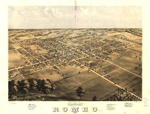E94 - Birds eye view of Romeo - 1868