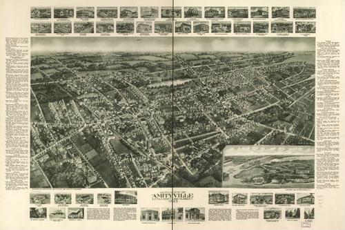 E95 - Aero-view of Amityville Suffolk County Long Island New York - 1925
