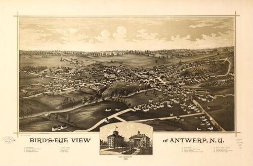 E95 - Birds-eye view of Antwerp New York