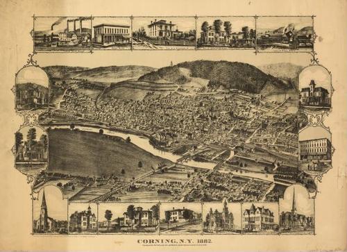 E95 - Corning NewYork 1882  junction of the New York Lake Erie and Western and the Syracuse Geneva and Corning RR