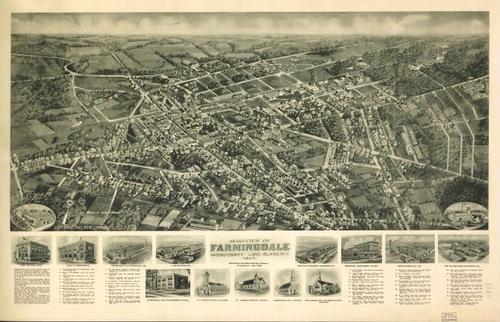 E95 - Aero-view of Farmingdale Nassau County Long Island New York - 1925