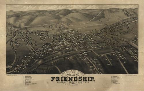 E95 - Birds eye view of the village of Friendship Allegany County New York - 1882