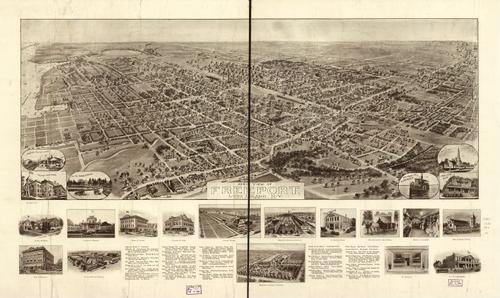 E95 - Aero view of Freeport Long Island New York - 1909