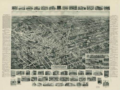 E95 - Aero-view of Hicksville Long Island Nassau County New York - 1925