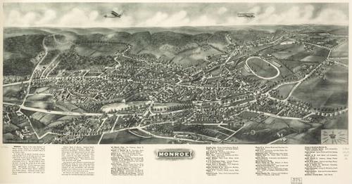 E95 - Aero-view of Monroe New York - 1923