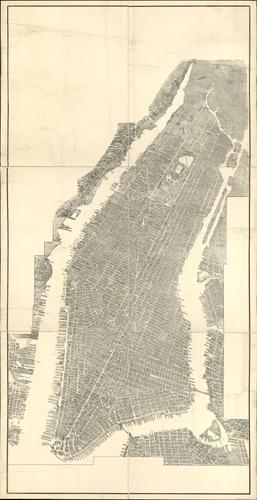 E95 - Birds-eye-view of Manhattan and adjacent districts New York City - 1900