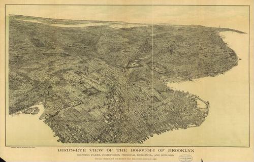 E95 - Birds-eye view of the borough of Brooklyn - 1897