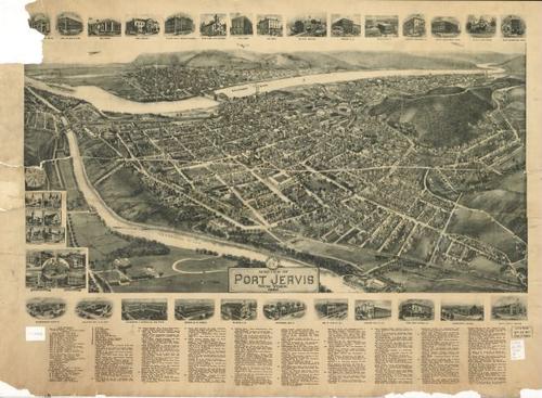 E95 - Aero view of Port Jervis New York - 1920