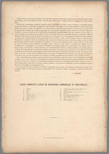 E98 - Text: (Continues) Introduction. Carte composant l'atlas de geographie commercile ...