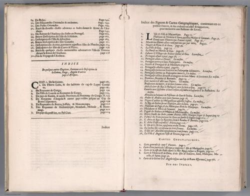E99 - Index: Indice des Chapters (continued). Indice des Figures & Cartes Geographiques.