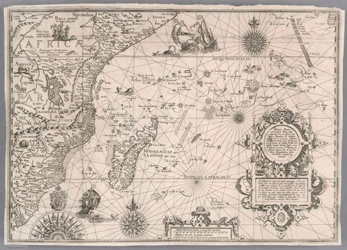E99 - Indian Ocean. Delineatio Orarum maritimarum, Terra vulgo indigetata Terra do Naral, item Sofale, Mozambicae ...