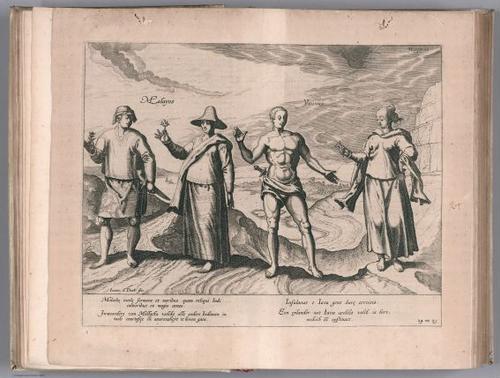 E99 - View: Habitans de Malacca & Java, appellez Malays & Javanois.