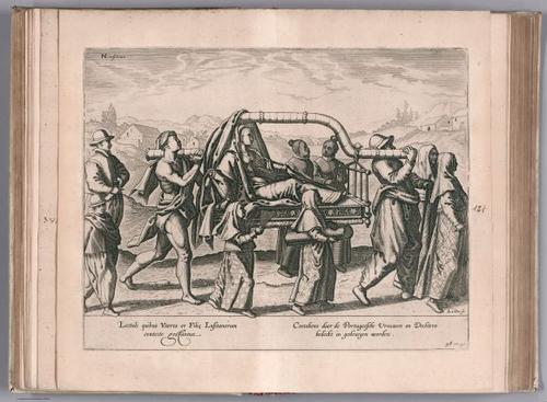E99 - View: Portugaises portees en Lietieres ou Palaquins desvouverts.