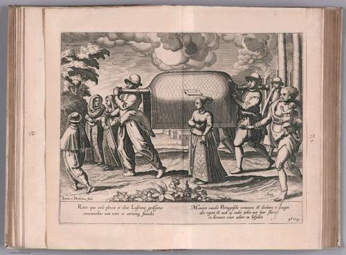 E99 - View: Portugaises portees en Palaquins couverts.
