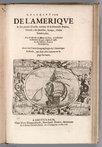 E99 - Section Title Page: Description de L'Amerique ... Nouvelle France, Floride, des Antilles ...Cuba, Jamaica, &c.